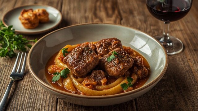 Osso buco alla milanese typical Italian food