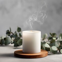 A white candle with smoke rising