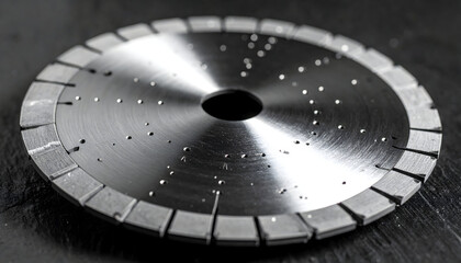 Closeup of a Silver Diamond Cutting Blade