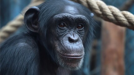 Naklejka premium Close-up of a chimpanzee