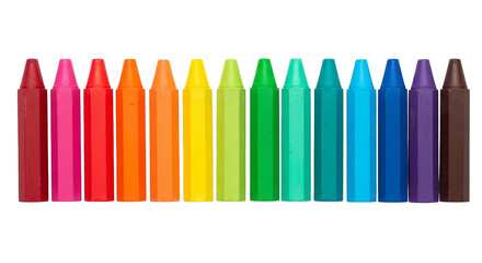 Rainbow Crayons On Black Background