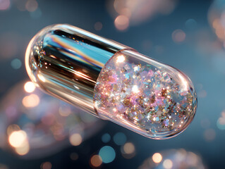 Abstract starlight and pink and purple medicine, powerpoint, website, marketing