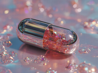 Abstract starlight and pink and purple medicine, powerpoint, website, marketing
