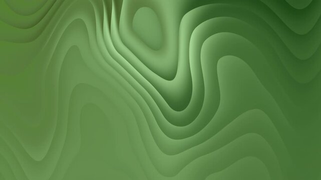 Green abstract topographic relief pattern with smooth rounded layers suitable for backgrounds, prints, and design projects requiring a modern aesthetic.