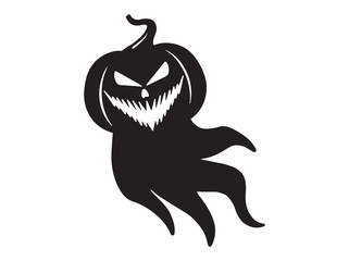 Ghost Pumpkin Halloween Black and White