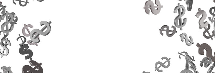 US Dollar sign symbols 3d close up