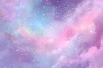 Abstract starlight and pink and purple clouds stardust, blink, background, presentation, star, concept, magazine, powerpoint, website, marketing,	