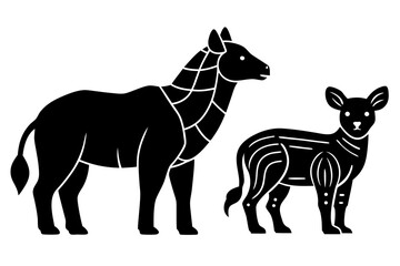 Vector art of silhouette of zebra 