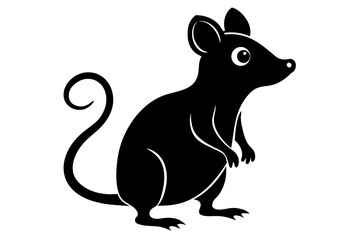 Vector art of silhouette of black and white rabbit