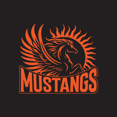 MUSTANGS.horse tshirt design.