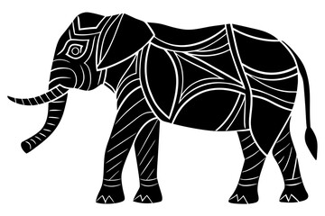 Vector art of silhouette of elephant 