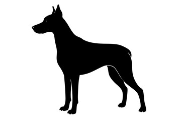 Vector art of silhouette of black and white dog