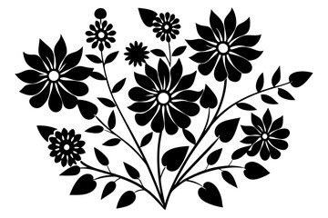 Vector art of silhouette of floral background