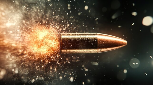 Running bullets on black background