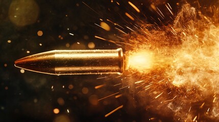 Running bullets on black background