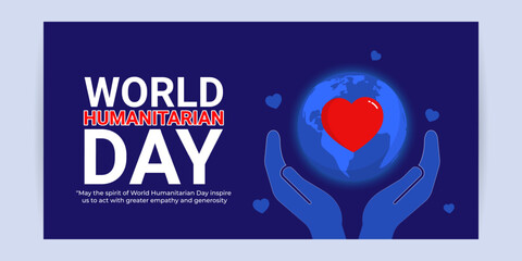 Vector illustration of World Humanitarian Day social media template