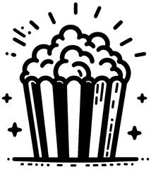 vector illustration of a popcorn bucket in doodle style artwork © ArtCommercial