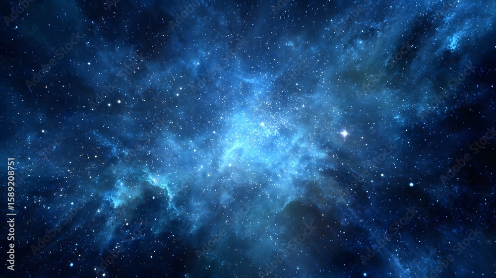 Wall mural deep space nebula glows with light, creating a celestial panorama, perfect for abstract art and cosm