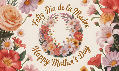 Wreath Floral Card for Mother's Day