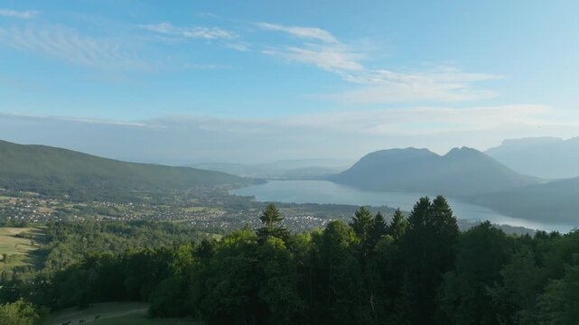 sunrise lake Annecy french alps