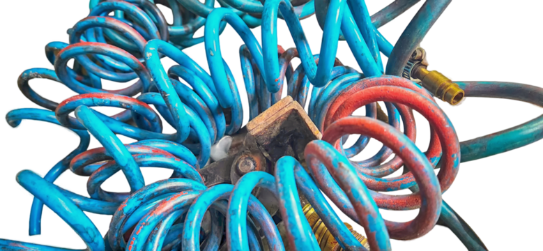 insulated blue helical compressor cable