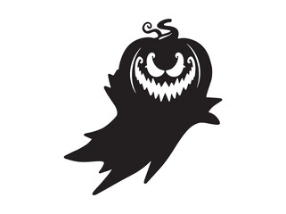 Hand Drawn Halloween Ghost Pumpkin Outline