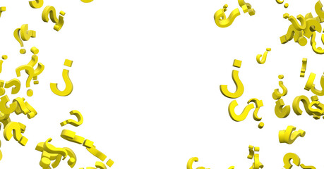 question icons, original 3d rendering;