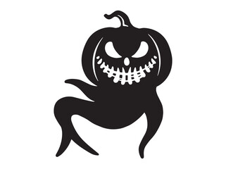 Hand Drawn Halloween Ghost Pumpkin Outline