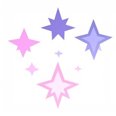 Obraz premium Pixelated Star Cluster In Pastel Purple Pink Gradient Displayed On White Background