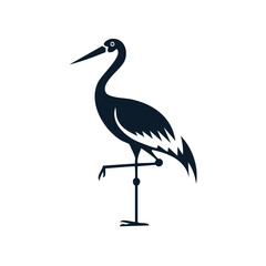Fototapeta premium Crane Bird Black Glyph Icon