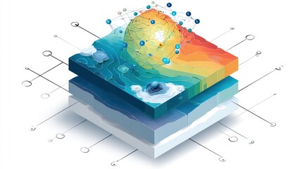 Layered data visualization of climate and environmental data