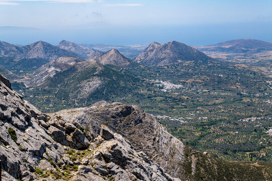 The view of the Naxos mountains from the summit of the Fanari near Apiranthos town in Naxos Island