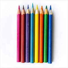 Fototapeta premium Row of colorful pencils, various hues