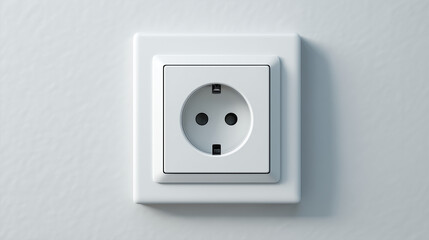 A single electrical socket on a plain wall, highlighting modern utility, minimalism, and functionality, ideal for technology, home, and interior design projects.