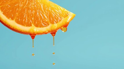 Juicy Summer Orange Slice Dripping Fresh Citrus Juice - Powered by Adobe