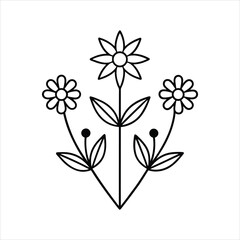 Folk Style Floral Vector for Spring and Summer