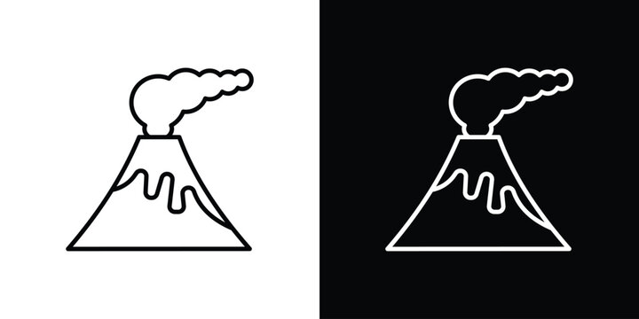 Volcano icon website stock illustration. stroke symbols