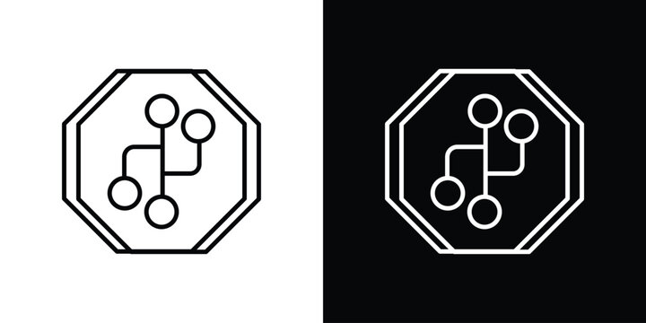 Version control icon website stock illustration. stroke symbols