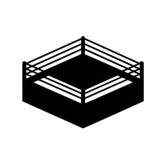 Boxing ring silhouette, Boxing ring icon vector illustration 