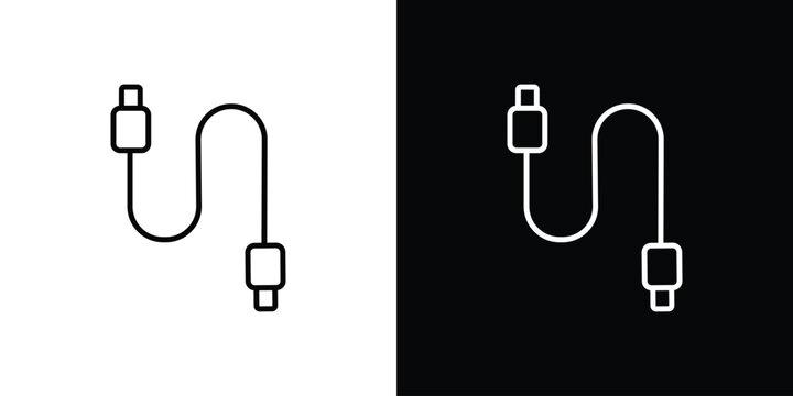 USB type c icon website stock illustration. stroke symbols