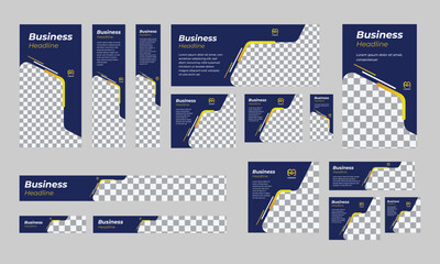 business banner design template with web display ads. vector template