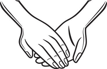 Gentle embrace of intertwined hands holding connection