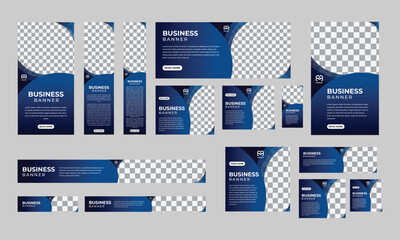 business banner design template with web display ads. vector template