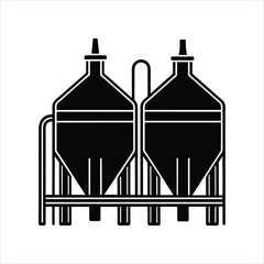 Industrial Beer Tank Silhouette Graphic