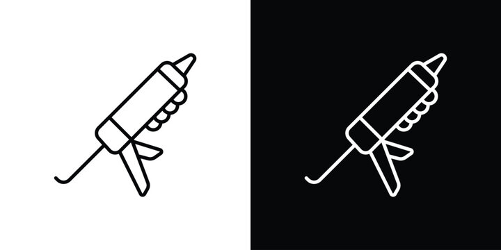 Sealants gun icon website stock illustration. stroke symbols