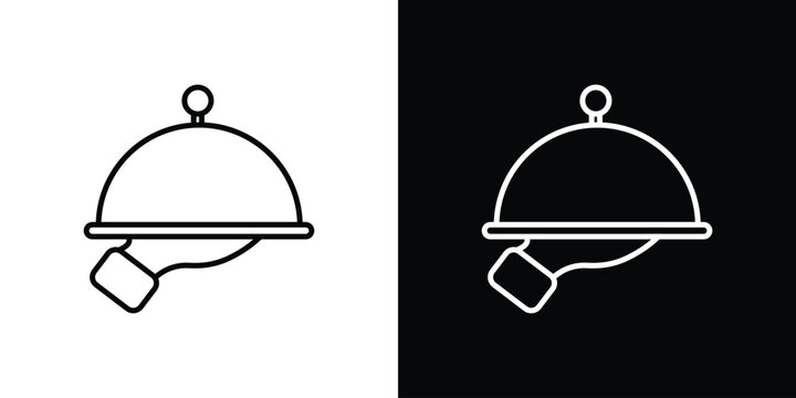 Restaurant Tray icon website stock illustration. stroke symbols
