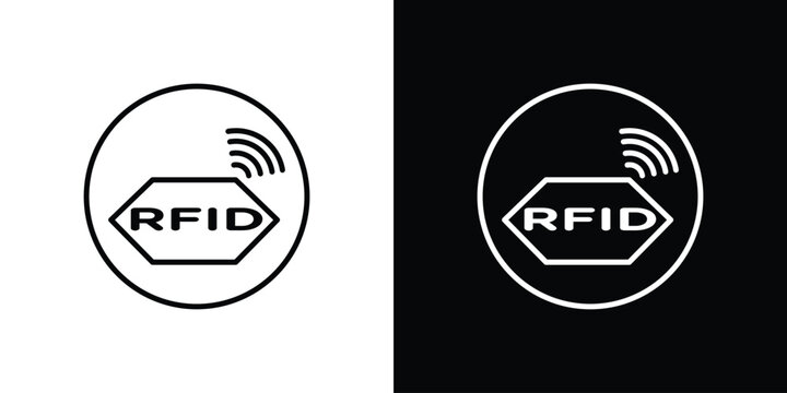 RFID icon website stock illustration. stroke symbols