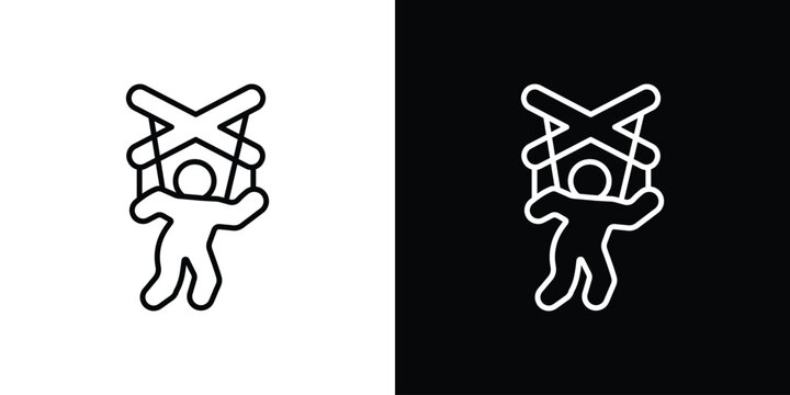 Puppet icon website stock illustration. stroke symbols