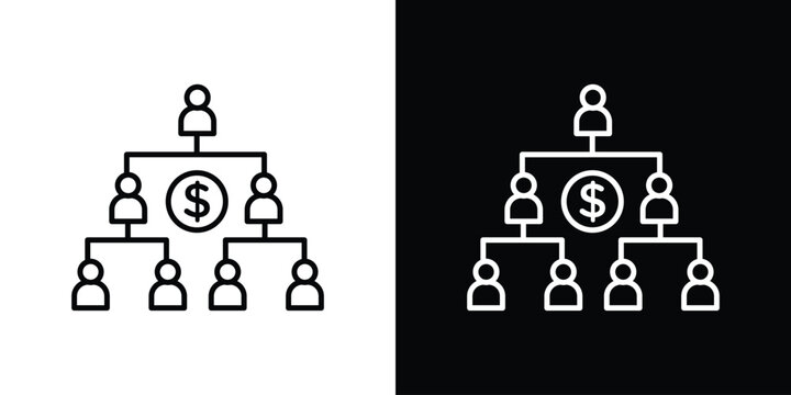 Ponzi scheme icon website stock illustration. stroke symbols