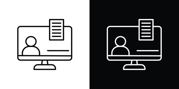 Online course icon website stock illustration. stroke symbols